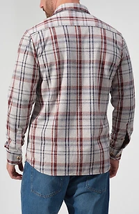 Plaid Knit Button-Up Shirt