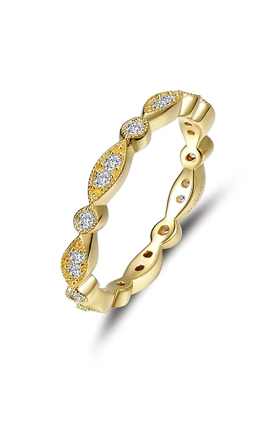 Simulated Diamond Milgrain Eternity Band Ring