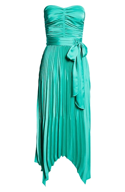 Fernanda Ruched Pleated Strapless Maxi Dress