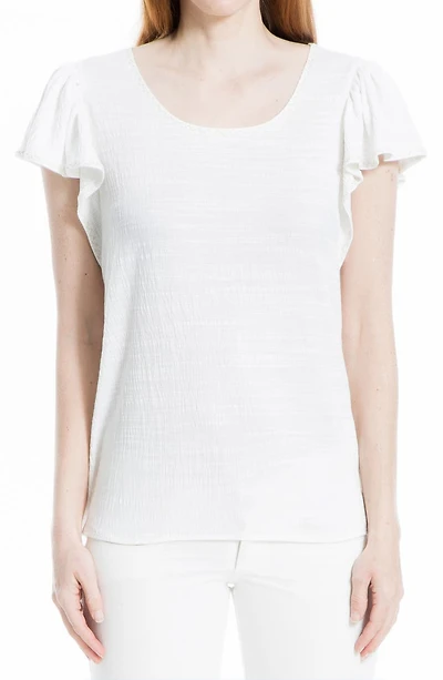 Flutter Sleeve Jersey Crinkle Top