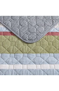 Salmon Ladder Cotton Quilt 3-Piece Set