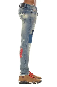 Punk Ripped Stretch Super Skinny Jeans