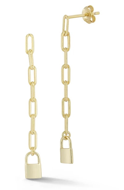 Chain Lock Linear Earrings