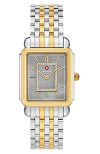 Deco II Two-Tone Diamond Quartz Bracelet Watch, 32mm