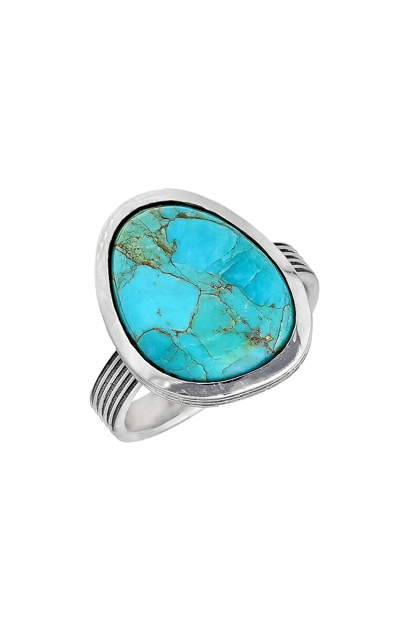 Bezel Set Mohave Turquoise Ring