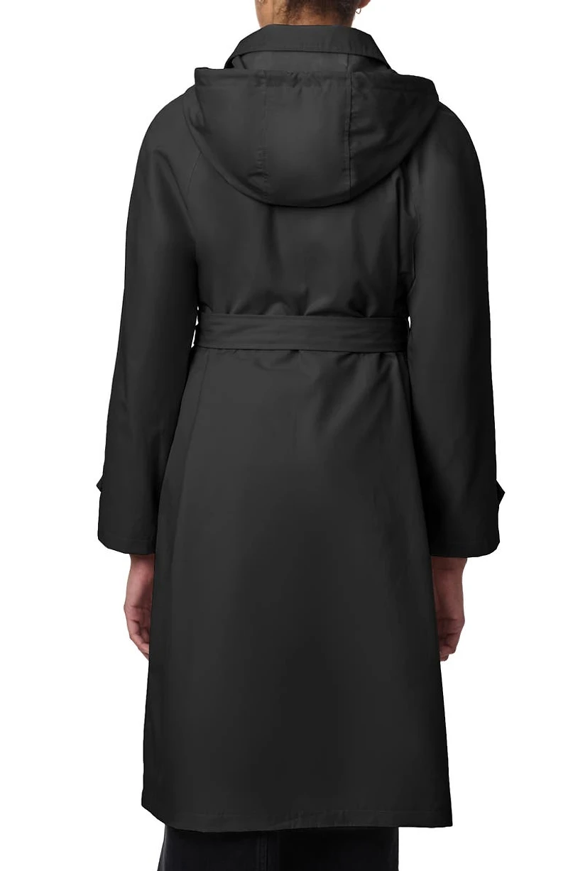 Water Resistant Tie Belt Packable Raincoat