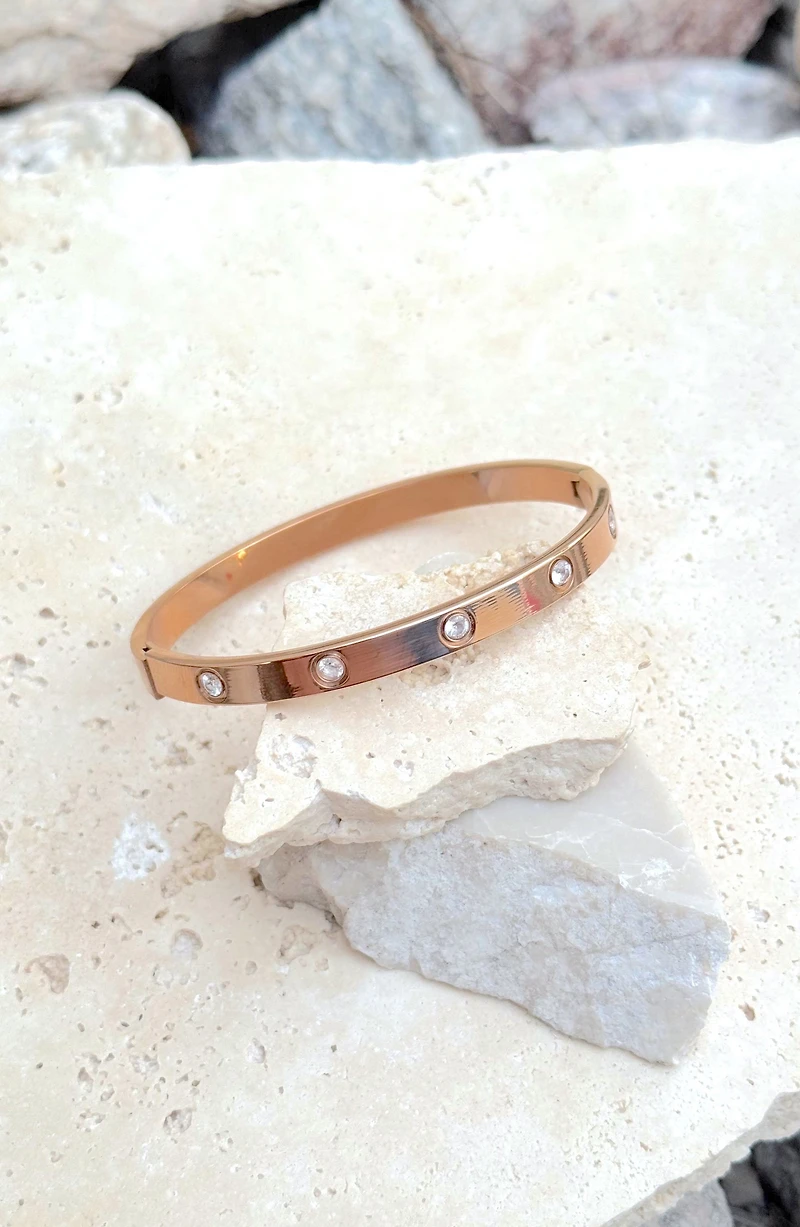 Tarnish Resistant Crystal Bangle Bracelet