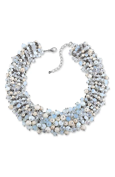 Pastel Beaded Statement Collar Necklace