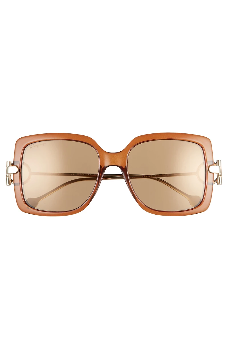 Salvatore Ferragamo Gancio 55mm Square Sunglasses