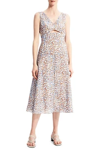 Print Cutout Midi Dress