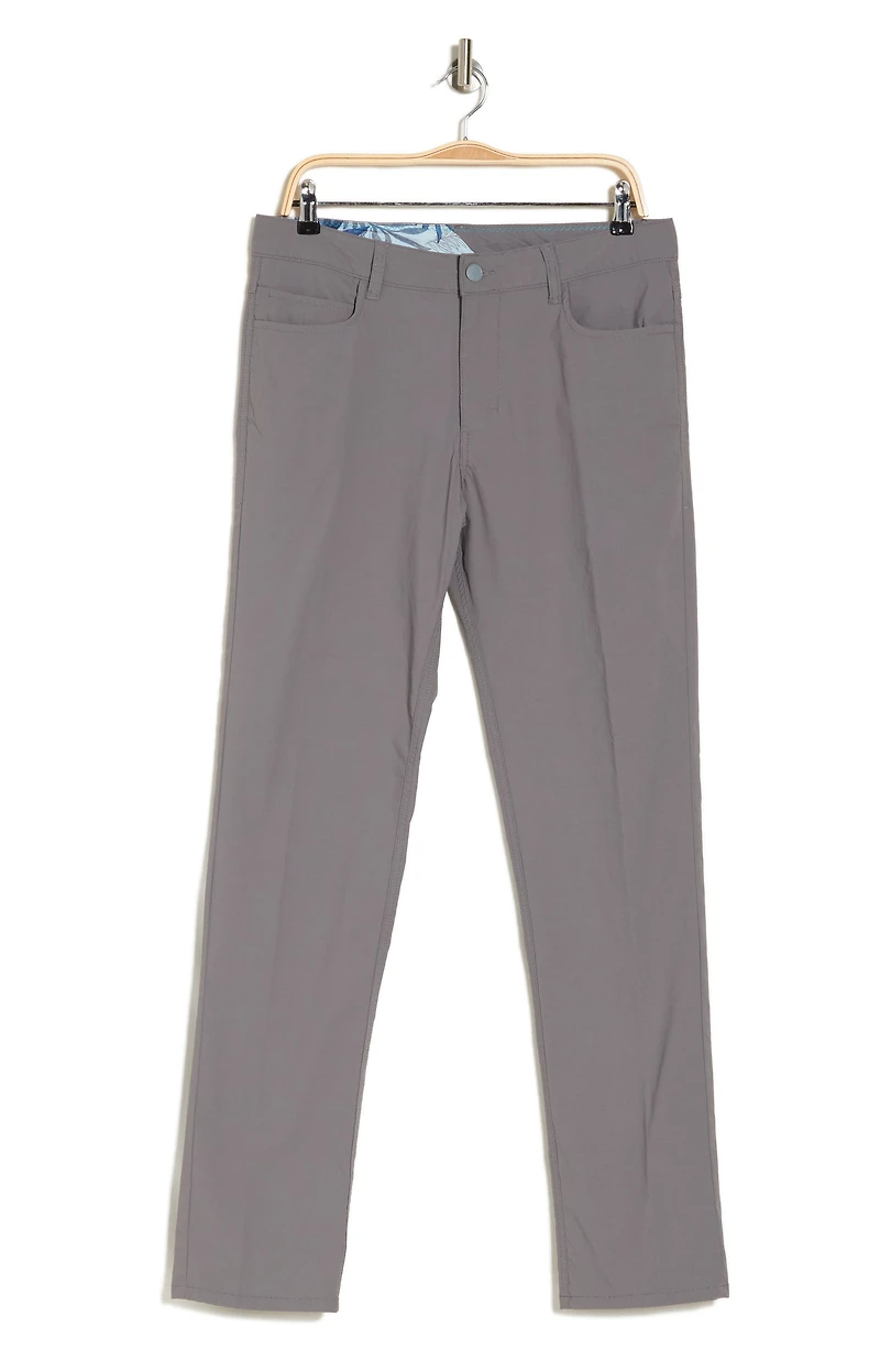 Flat Front Slim Leg Performance Twill Pants
