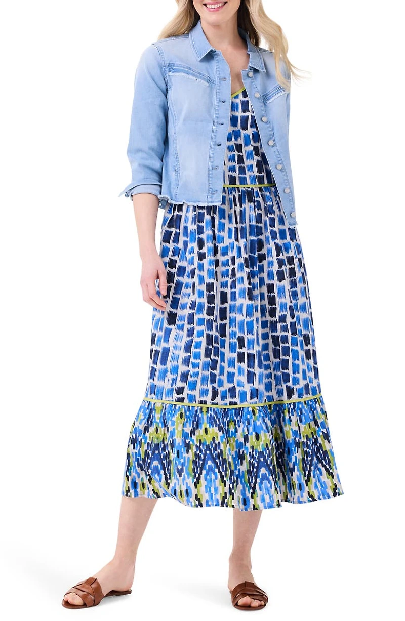 Brushstroke Blues Cotton Sundress