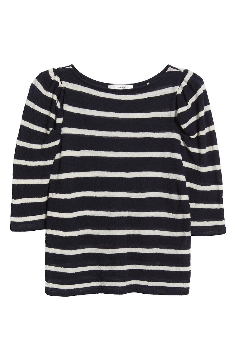 The Ruched Stripe Wool T-Shirt