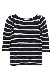 The Ruched Stripe Wool T-Shirt