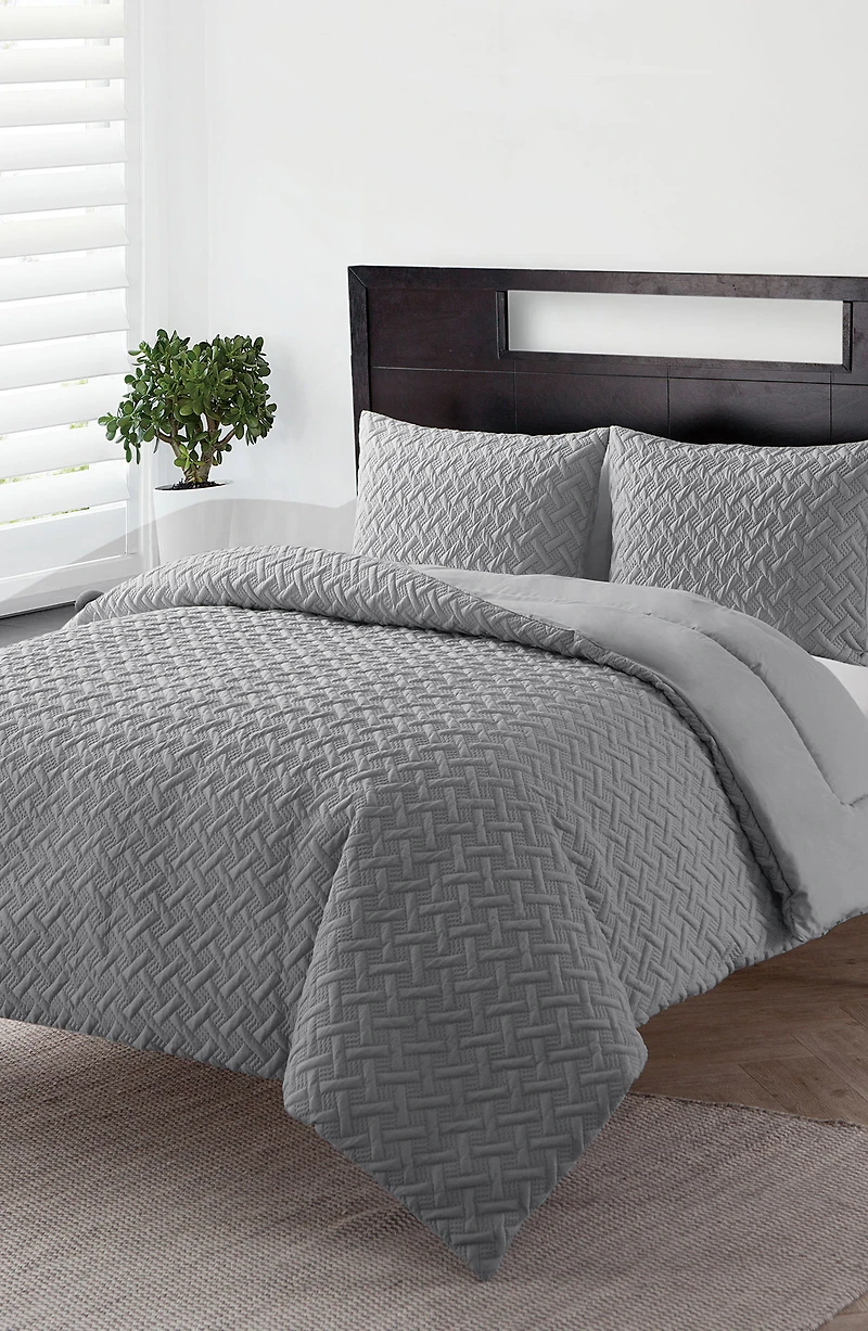 Nina Embossed Comforter Set - Full/Queen