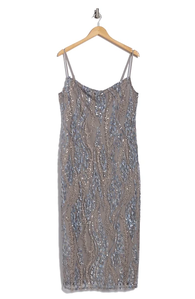 Achilles Cowl Neck Sequin Midi Dress