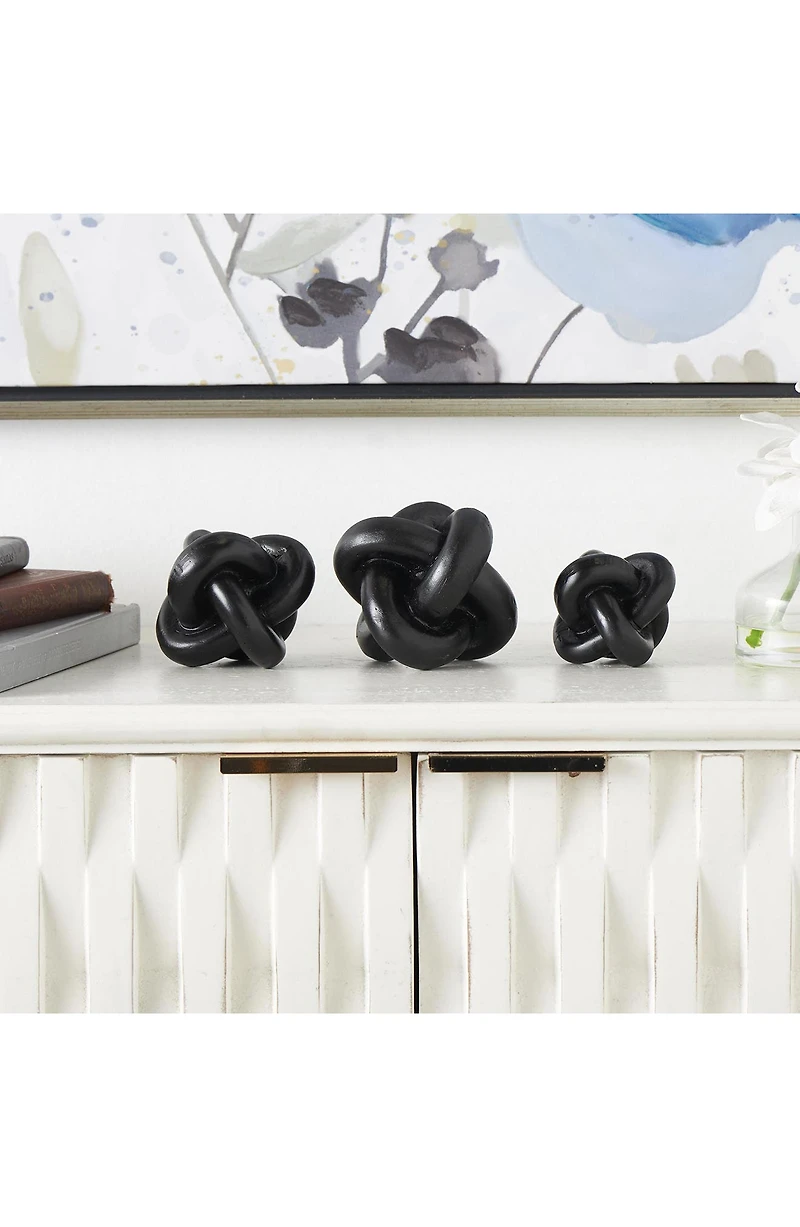 Set of 3 Modern Knot Sculptures