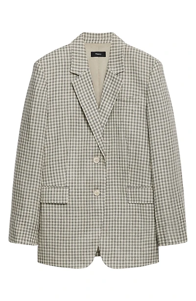 Check Linen Blend Blazer