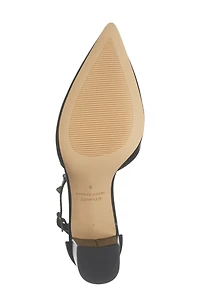 Faux Pearl Block Heel Pump
