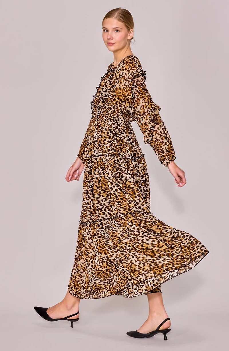 Front Tie Long Sleeve Dress