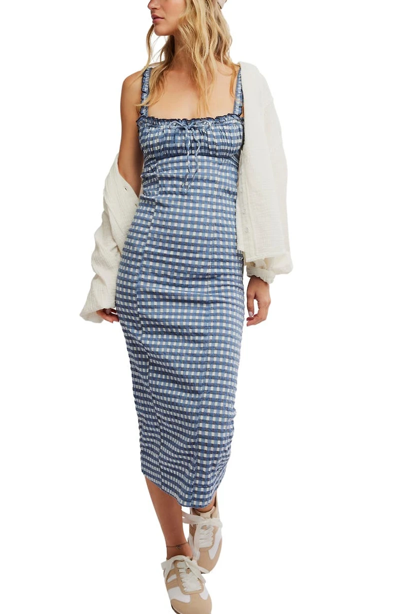 Lucinda Gingham Check Stretch Cotton Dress