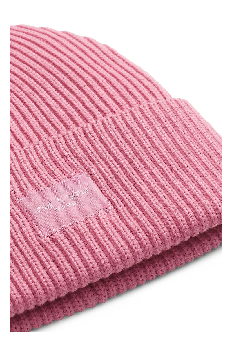 Blake Logo Patch Wool Blend Rib Beanie