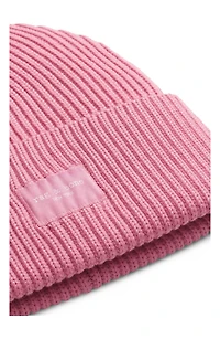 Blake Logo Patch Wool Blend Rib Beanie