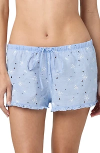 Eyelet Tie Waist Organic Cotton Shorts