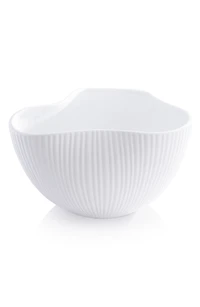 Organic Ribbed Orchid Ceramic Bowl