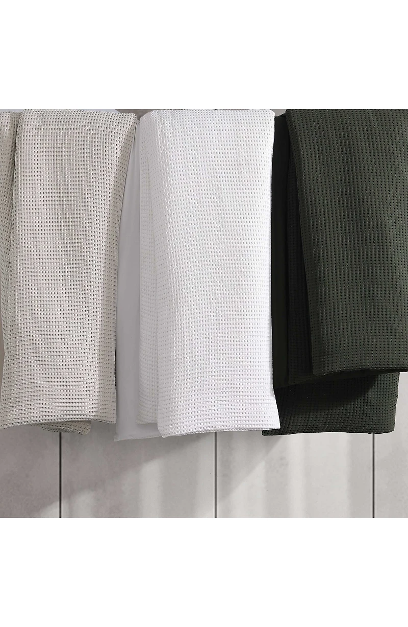 Solid Waffle Knit Duvet Cover & Sham Set