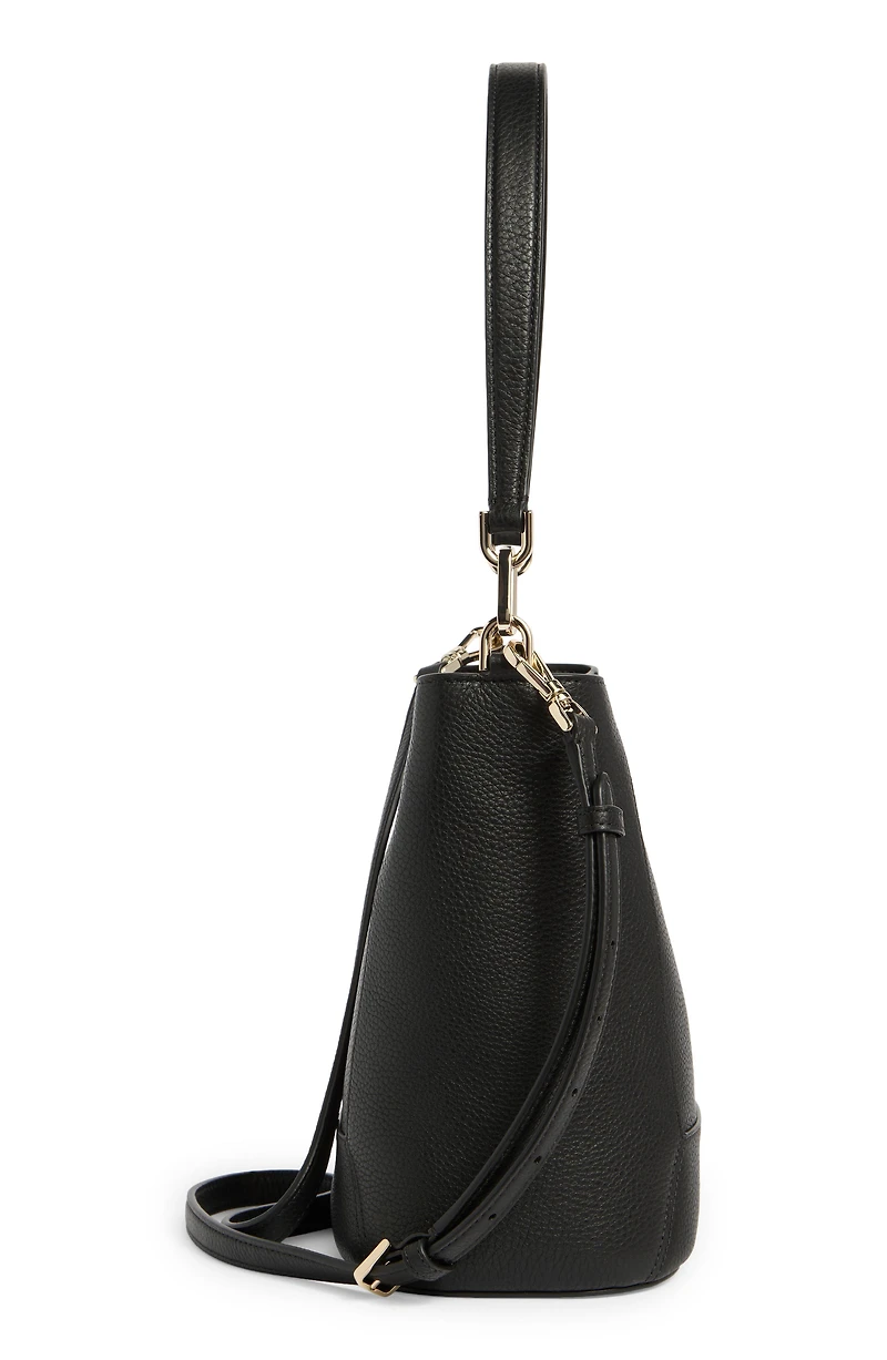 lena pebbled leather bucket bag