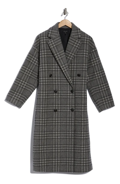 Thea Plaid Double Breasted Wool Blend Coat