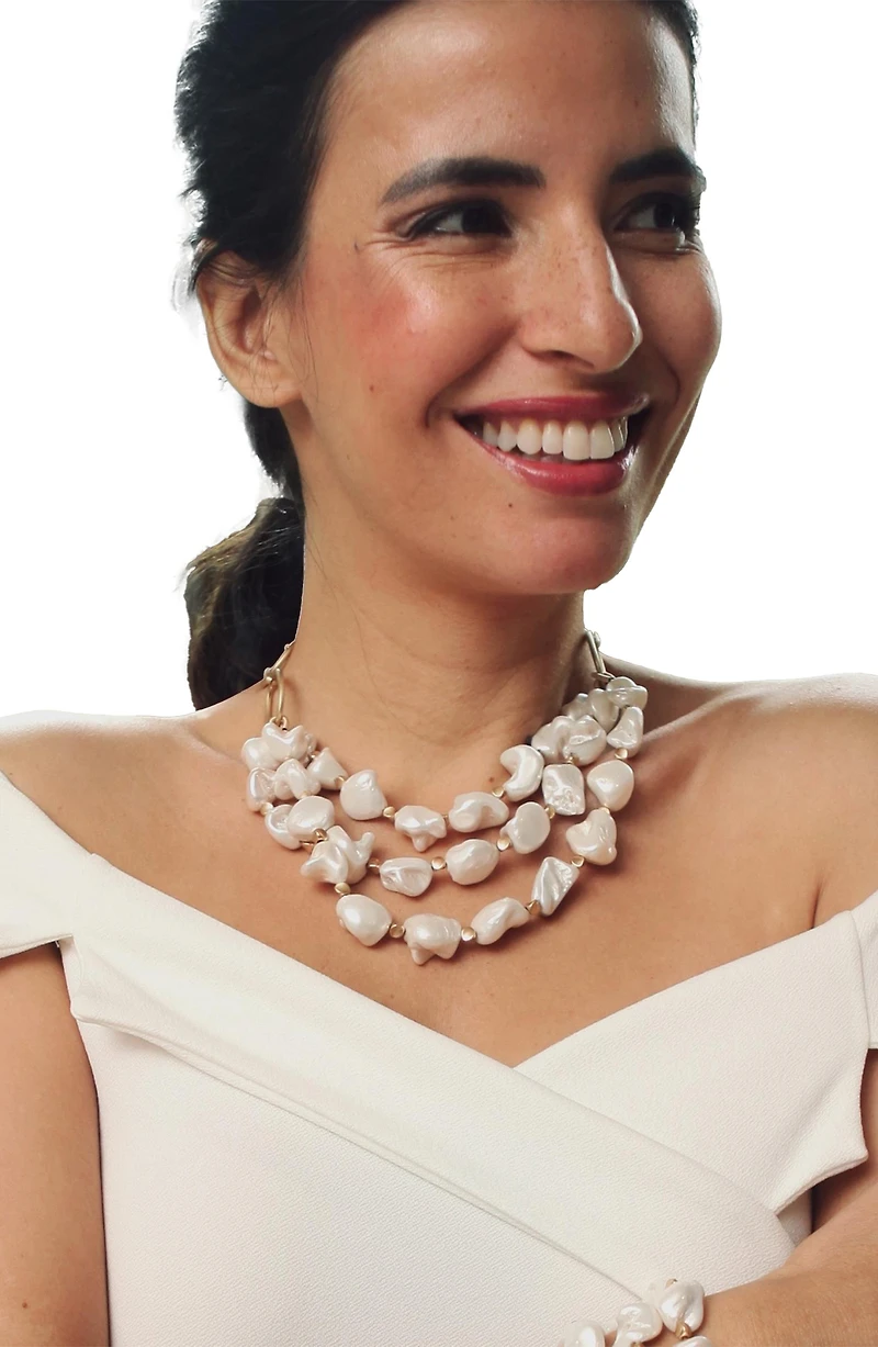 Seashell Pearl Layered Necklace