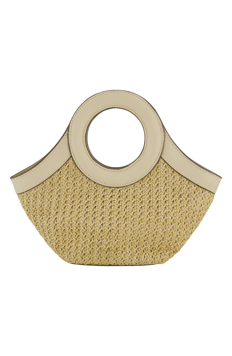 Mini Flamingo Embroidered Woven Tote Bag