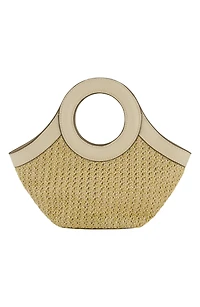 Mini Flamingo Embroidered Woven Tote Bag