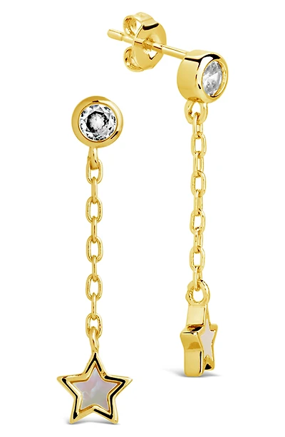 Deja Cubic Zirconia & Mother-of-Pearl Star Drop Earrings