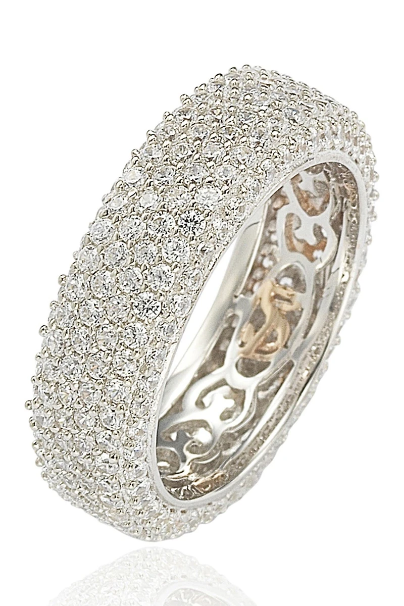 Sterling Silver White CZ Eternity Band Ring