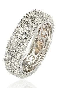 Sterling Silver White CZ Eternity Band Ring