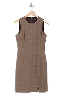Betty Check Plaid Sleeveless Sheath Dress