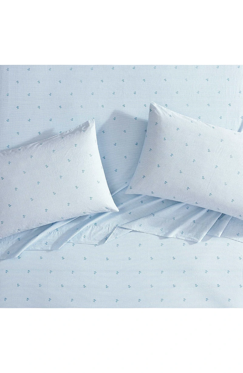 Turtle Gingham 3-Piece Cotton Sheet Set