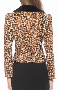 Sabrina Leopard Faux Fur Notch Collar Blazer