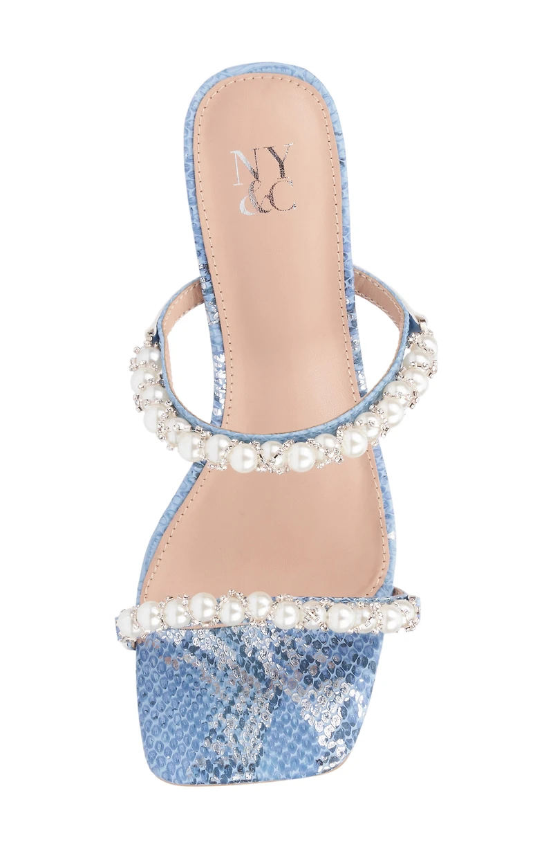 Calissa Imitation Pearl & Rhinestone Embellished Sandal