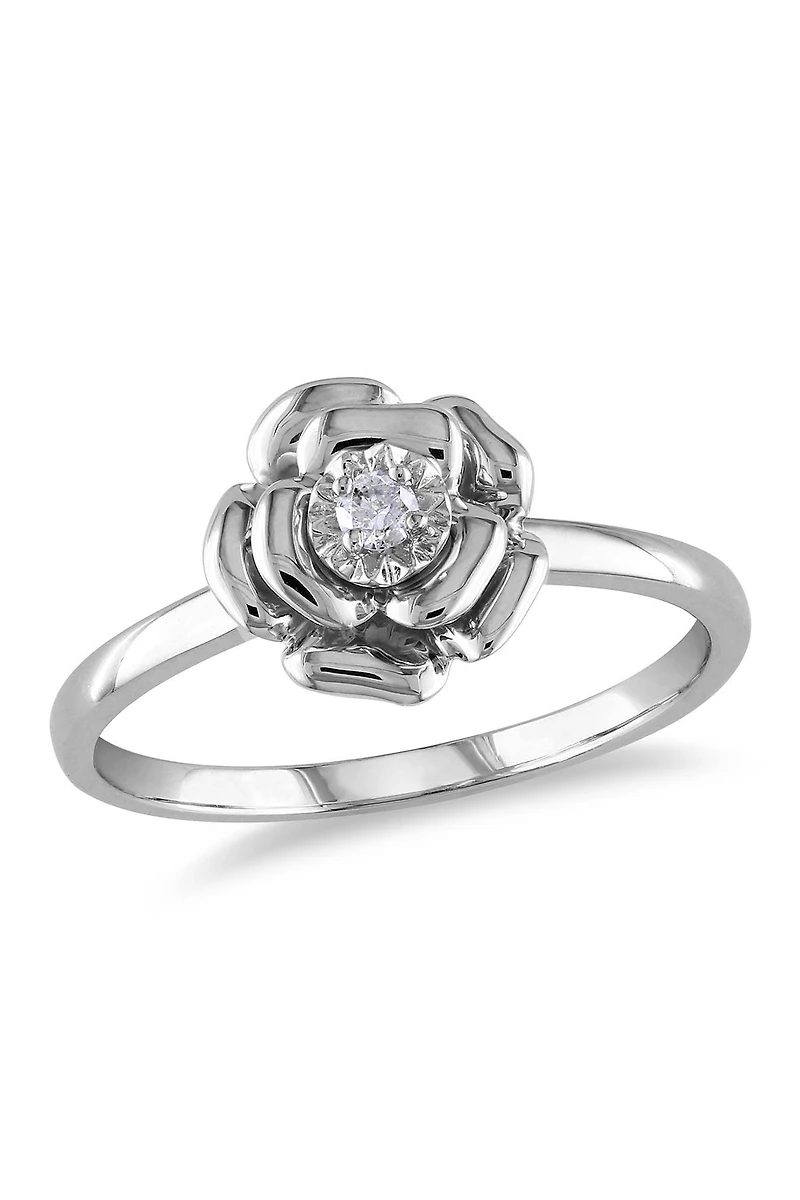 Diamond Flower Ring - 0.05 ctw