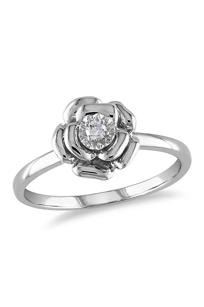 Diamond Flower Ring - 0.05 ctw