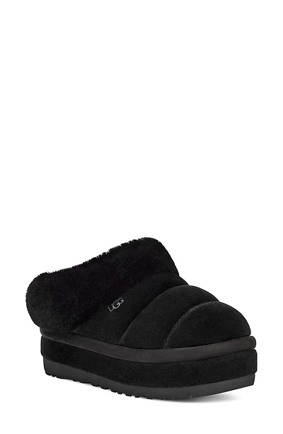 Tazzlita Genuine Shearling Trim Platform Slipper