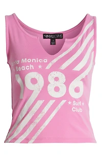Santa Monical 86 Split Neck Graphic Tank