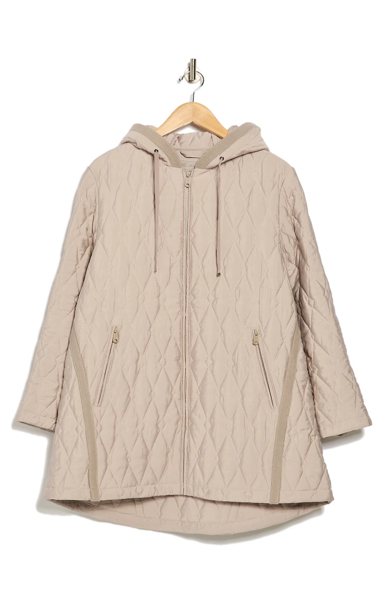 Midlength Diamond Quilted Jacket