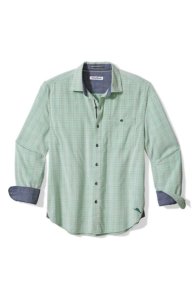 Coastline Corduroy Harbor Plaid Cotton Button-Up Shirt