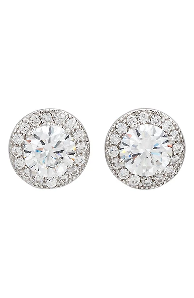 Halo Cubic Zirconia Stud Earrings