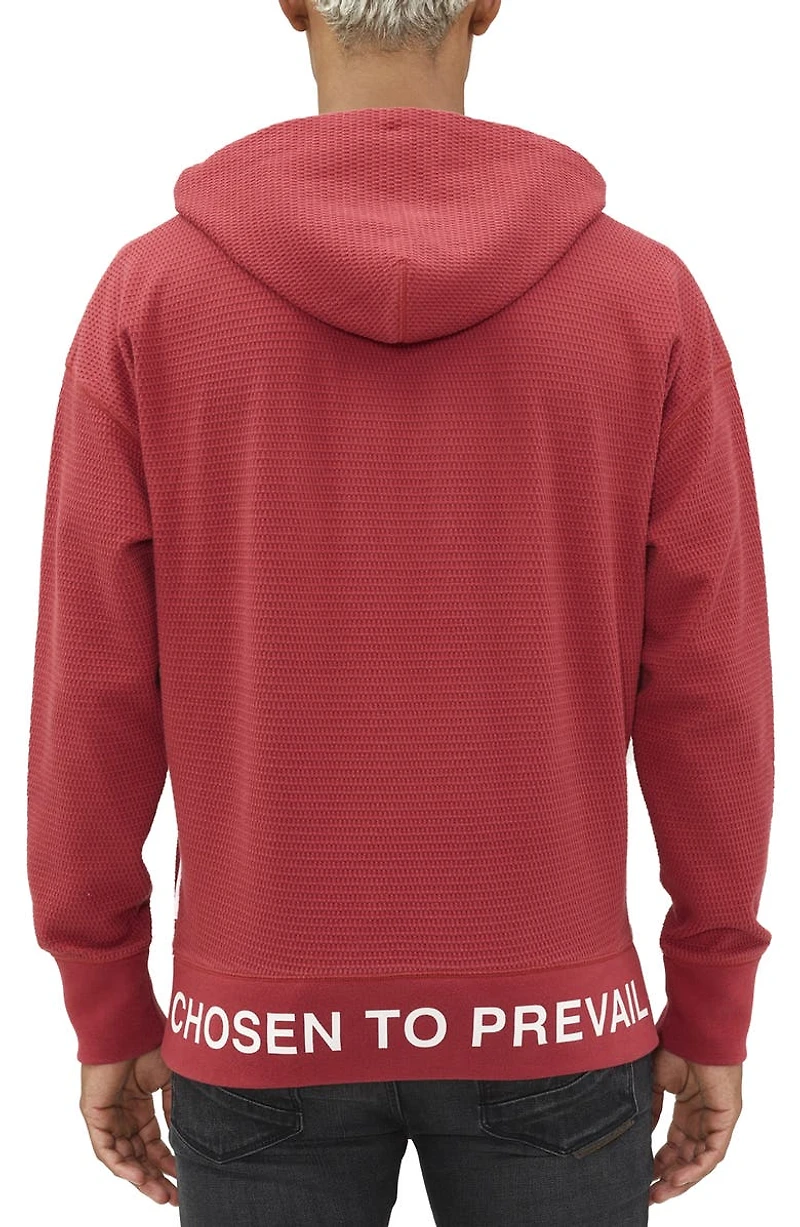 Logo Waffle Knit Pullover Hoodie